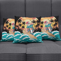 Vintage Santa Claus Surfing Summer Pillow Cover Mele Kalikimaka i Iulai! LT9 - Polynesian Pride