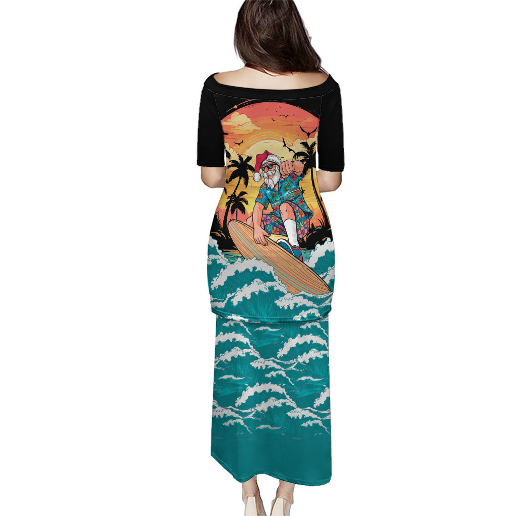 Vintage Santa Claus Surfing Summer Puletasi Mele Kalikimaka i Iulai! LT9 - Polynesian Pride