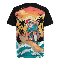 Vintage Santa Claus Surfing Summer Rugby Jersey Mele Kalikimaka i Iulai! LT9 - Polynesian Pride