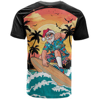 Vintage Santa Claus Surfing Summer T Shirt Mele Kalikimaka i Iulai! LT9 - Polynesian Pride