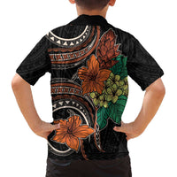 Vintage Hibiscus Pacific Floral Family Matching Off Shoulder Short Dress and Hawaiian Shirt LT9 - Polynesian Pride