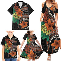 Vintage Hibiscus Pacific Floral Family Matching Summer Maxi Dress and Hawaiian Shirt LT9 - Polynesian Pride