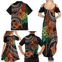 Vintage Hibiscus Pacific Floral Family Matching Summer Maxi Dress and Hawaiian Shirt LT9 - Polynesian Pride