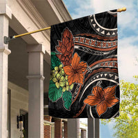 Vintage Hibiscus Pacific Floral Garden Flag LT9 House Flag Black - Polynesian Pride