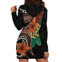 Vintage Hibiscus Pacific Floral Hoodie Dress LT9 - Polynesian Pride