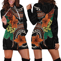 Vintage Hibiscus Pacific Floral Hoodie Dress LT9 - Polynesian Pride