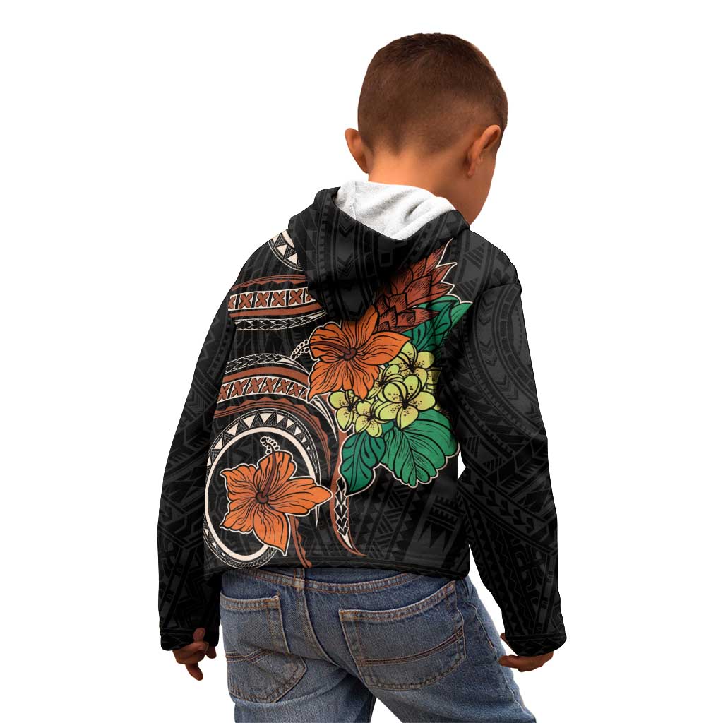 Vintage Hibiscus Pacific Floral Kid Hoodie