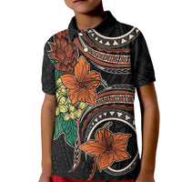Vintage Hibiscus Pacific Floral Kid Polo Shirt