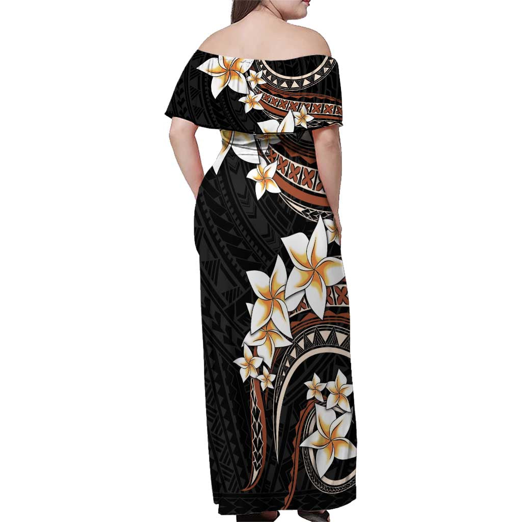 Vintage Plumeria Pacific Floral Family Matching Off Shoulder Maxi Dress and Hawaiian Shirt LT9 - Polynesian Pride