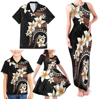Vintage Plumeria Pacific Floral Family Matching Tank Maxi Dress and Hawaiian Shirt LT9 - Polynesian Pride