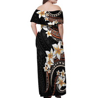 Vintage Plumeria Pacific Floral Off Shoulder Maxi Dress LT9 - Polynesian Pride