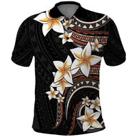 Vintage Plumeria Pacific Floral Polo Shirt LT9 Black - Polynesian Pride