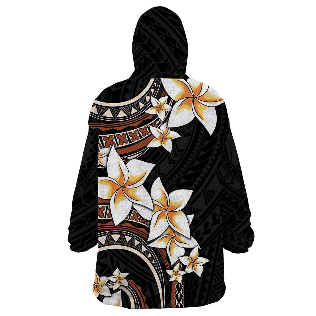 Vintage Plumeria Pacific Floral Wearable Blanket Hoodie LT9 - Polynesian Pride