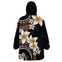 Vintage Plumeria Pacific Floral Wearable Blanket Hoodie LT9 - Polynesian Pride