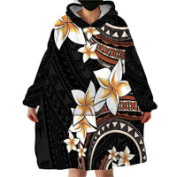 Vintage Plumeria Pacific Floral Wearable Blanket Hoodie LT9 - Polynesian Pride