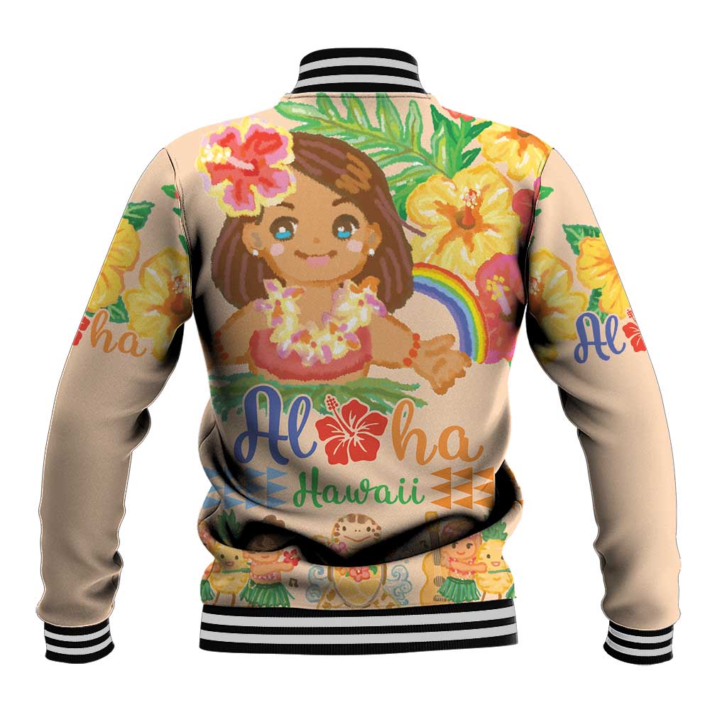 Kawaii Hula Girls Baseball Jacket Aloha Hibiscus Flowers