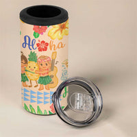 Kawaii Hula Girls 4 in 1 Can Cooler Tumbler Aloha Hibiscus Flowers LT9 - Polynesian Pride