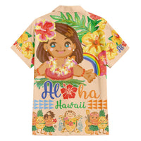 Kawaii Hula Girls Family Matching Long Sleeve Bodycon Dress and Hawaiian Shirt Aloha Hibiscus Flowers LT9 - Polynesian Pride