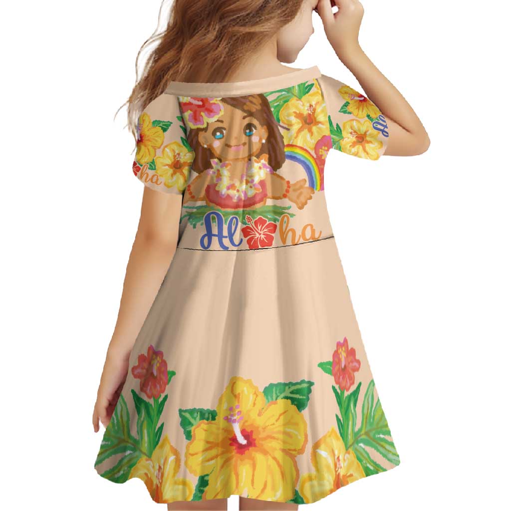 Kawaii Hula Girls Family Matching Mermaid Dress and Hawaiian Shirt Aloha Hibiscus Flowers LT9 - Polynesian Pride