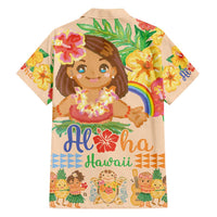 Kawaii Hula Girls Family Matching Short Sleeve Bodycon Dress and Hawaiian Shirt Aloha Hibiscus Flowers LT9 - Polynesian Pride