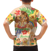 Kawaii Hula Girls Family Matching Tank Maxi Dress and Hawaiian Shirt Aloha Hibiscus Flowers LT9 - Polynesian Pride