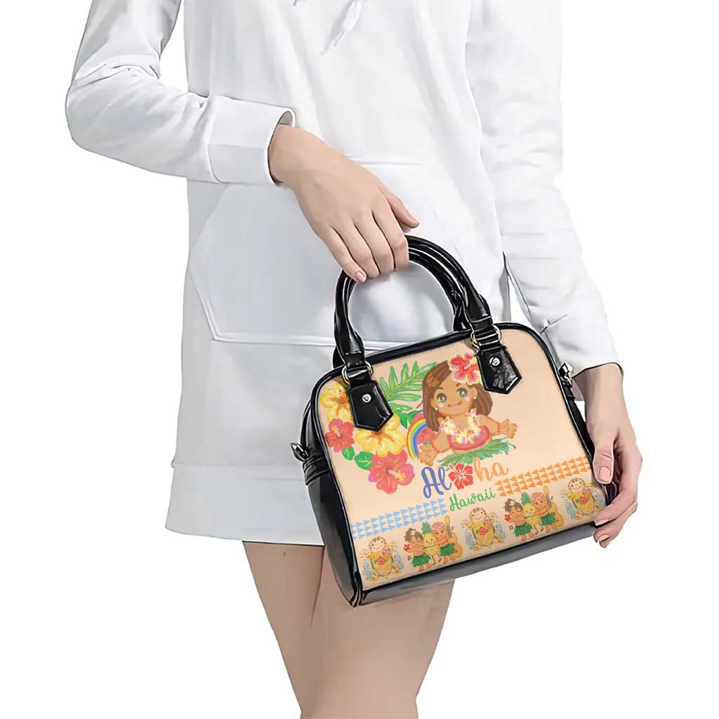 Kawaii Hula Girls Shoulder Handbag Aloha Hibiscus Flowers