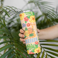 Kawaii Hula Girls Skinny Tumbler Aloha Hibiscus Flowers LT9 - Polynesian Pride