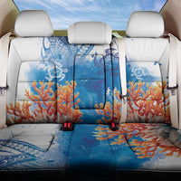 Hibiscus Turtle Tattoo Coral Reef Back Car Seat Cover with Polynesian Tribal