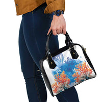 Hibiscus Turtle Tattoo Coral Reef Shoulder Handbag with Polynesian Tribal LT9 - Polynesian Pride