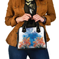 Hibiscus Turtle Tattoo Coral Reef Shoulder Handbag with Polynesian Tribal LT9 - Polynesian Pride