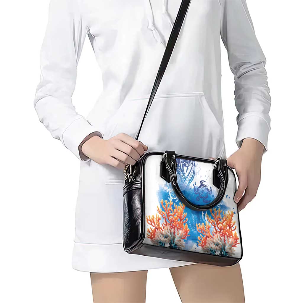 Hibiscus Turtle Tattoo Coral Reef Shoulder Handbag with Polynesian Tribal LT9 - Polynesian Pride