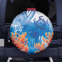 Hibiscus Turtle Tattoo Coral Reef Spare Tire Cover with Polynesian Tribal LT9 - Polynesian Pride