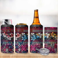Pacific Hibiscus Tapa Tribal Vintage 4 in 1 Can Cooler Tumbler Pink Motif LT9 - Polynesian Pride
