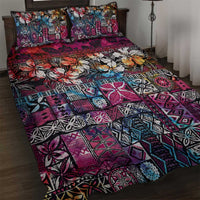 Pacific Hibiscus Tapa Tribal Vintage Quilt Bed Set Pink Motif LT9 Pink - Polynesian Pride