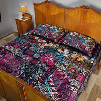 Pacific Hibiscus Tapa Tribal Vintage Quilt Bed Set Pink Motif LT9 - Polynesian Pride