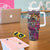 Pacific Hibiscus Tapa Tribal Vintage Tumbler With Handle Pink Motif