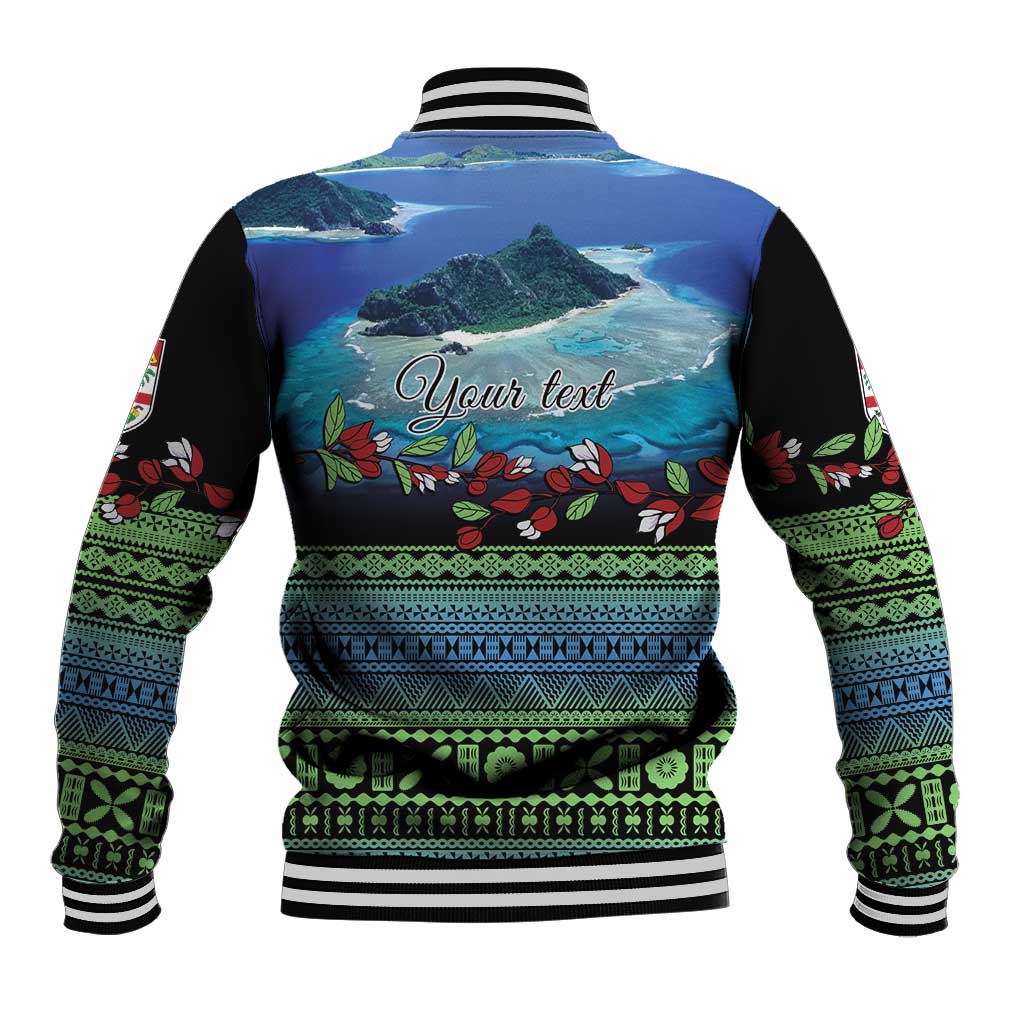 Personalised Fiji Viti Levu Baseball Jacket Tagimoucia and Tapa Tribal Pattern