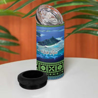 Personalised Fiji Viti Levu 4 in 1 Can Cooler Tumbler Tagimoucia and Tapa Tribal Pattern LT9 - Polynesian Pride