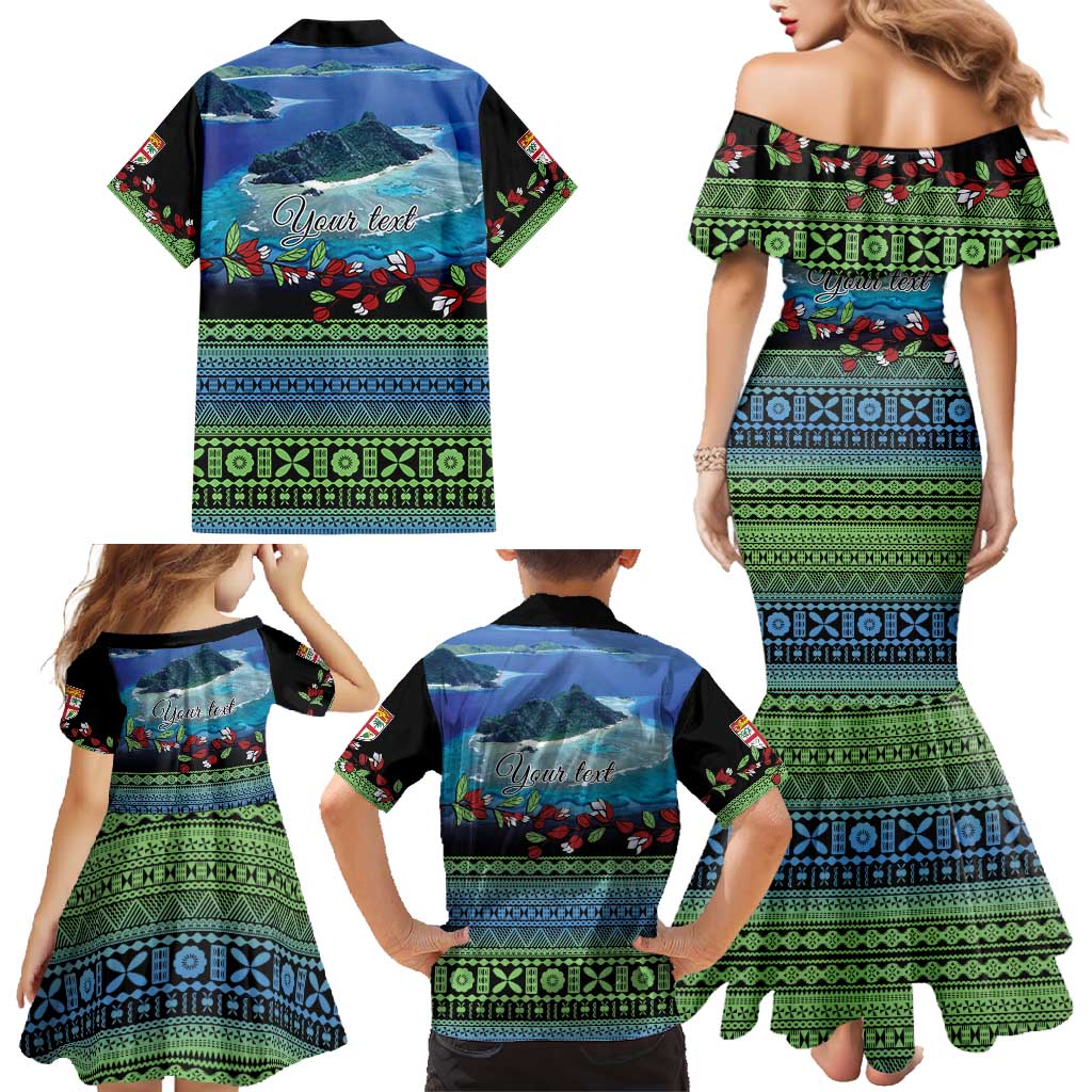 Personalised Fiji Viti Levu Family Matching Mermaid Dress and Hawaiian Shirt Tagimoucia and Tapa Tribal Pattern LT9 - Polynesian Pride