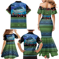 Personalised Fiji Viti Levu Family Matching Mermaid Dress and Hawaiian Shirt Tagimoucia and Tapa Tribal Pattern LT9 - Polynesian Pride