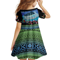 Personalised Fiji Viti Levu Family Matching Off The Shoulder Long Sleeve Dress and Hawaiian Shirt Tagimoucia and Tapa Tribal Pattern LT9 - Polynesian Pride