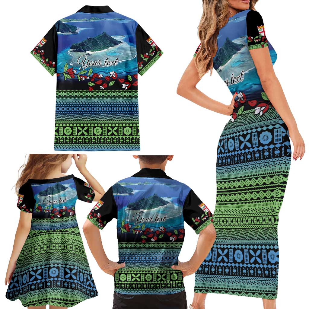 Personalised Fiji Viti Levu Family Matching Short Sleeve Bodycon Dress and Hawaiian Shirt Tagimoucia and Tapa Tribal Pattern LT9 - Polynesian Pride