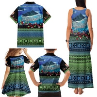 Personalised Fiji Viti Levu Family Matching Tank Maxi Dress and Hawaiian Shirt Tagimoucia and Tapa Tribal Pattern LT9 - Polynesian Pride