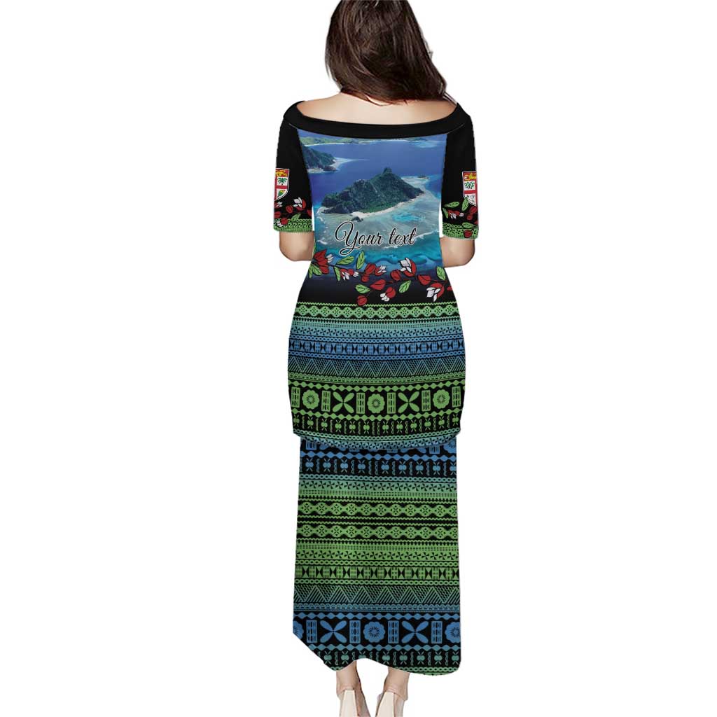 Personalised Fiji Viti Levu Puletasi Tagimoucia and Tapa Tribal Pattern