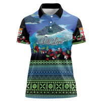 Personalised Fiji Viti Levu Women Polo Shirt Tagimoucia and Tapa Tribal Pattern