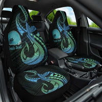 Personalised Hawaii Kure Atoll Car Seat Cover Holaniku Coral Reef with Polynesian Tribal LT9 One Size Blue - Polynesian Pride