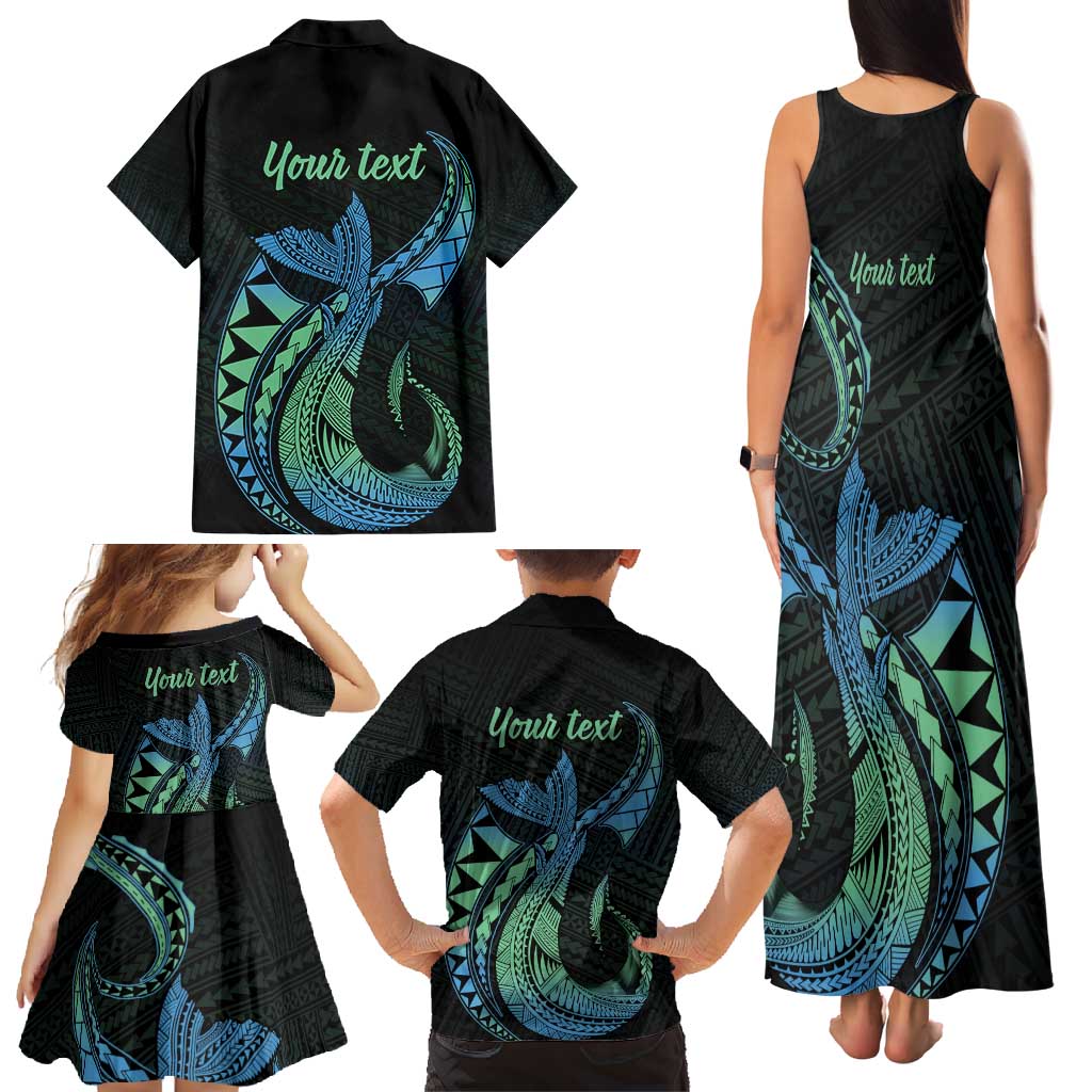 Personalised Hawaii Kure Atoll Family Matching Tank Maxi Dress and Hawaiian Shirt Holaniku Coral Reef with Polynesian Tribal LT9 - Polynesian Pride