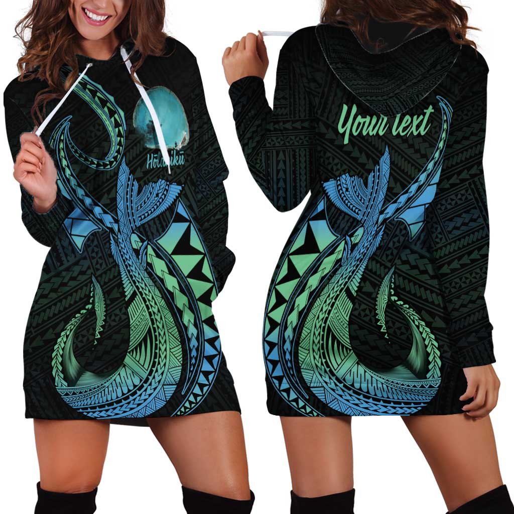 Personalised Hawaii Kure Atoll Hoodie Dress Holaniku Coral Reef with Polynesian Tribal LT9 - Polynesian Pride