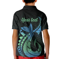 Personalised Hawaii Kure Atoll Kid Polo Shirt Holaniku Coral Reef with Polynesian Tribal LT9 - Polynesian Pride