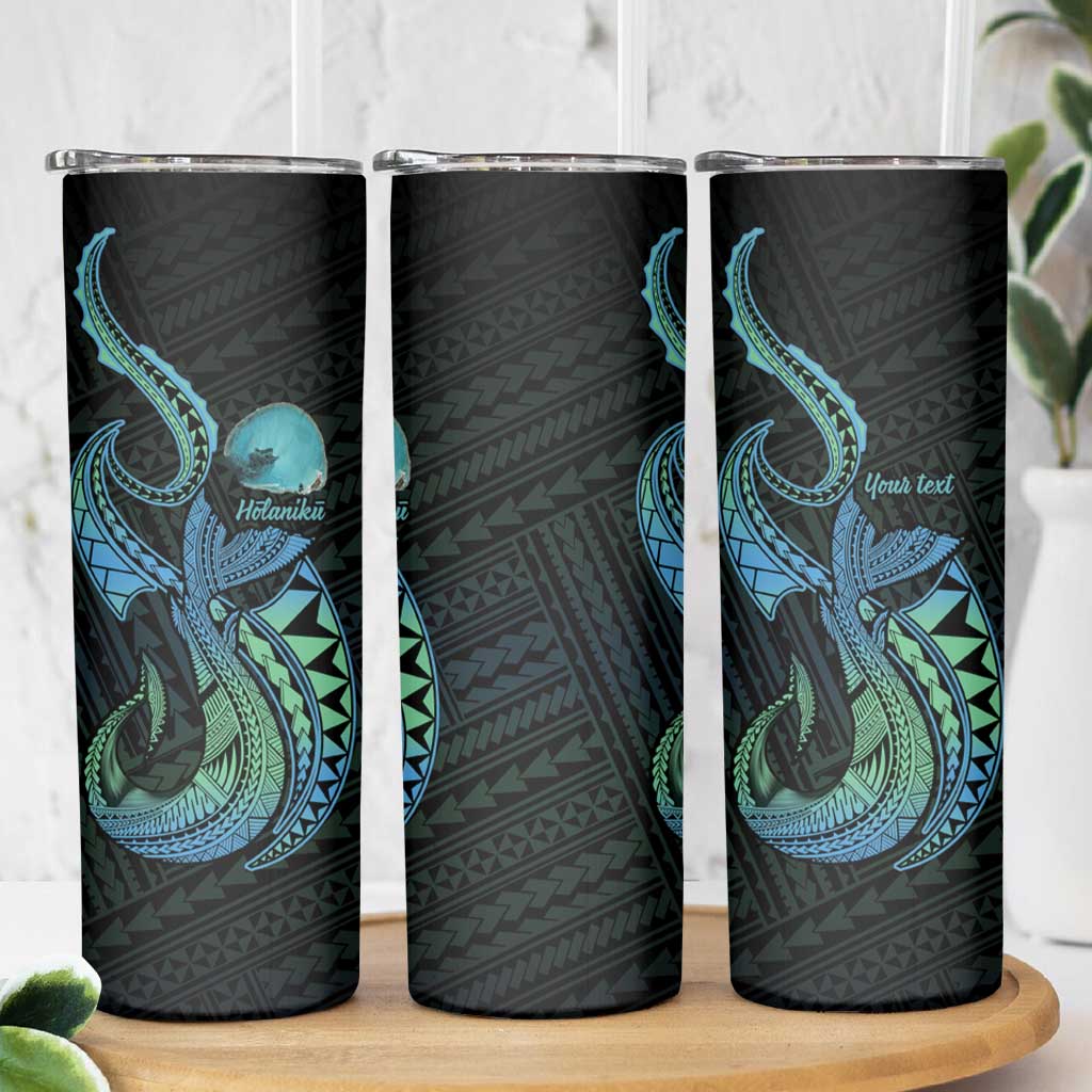 Personalised Hawaii Kure Atoll Skinny Tumbler Holaniku Coral Reef with Polynesian Tribal LT9 - Polynesian Pride